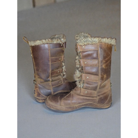 The North Face Women's Boots Tan Suede Primaloft Winter Snow Boots Size 9.5 - Picture 4 of 7